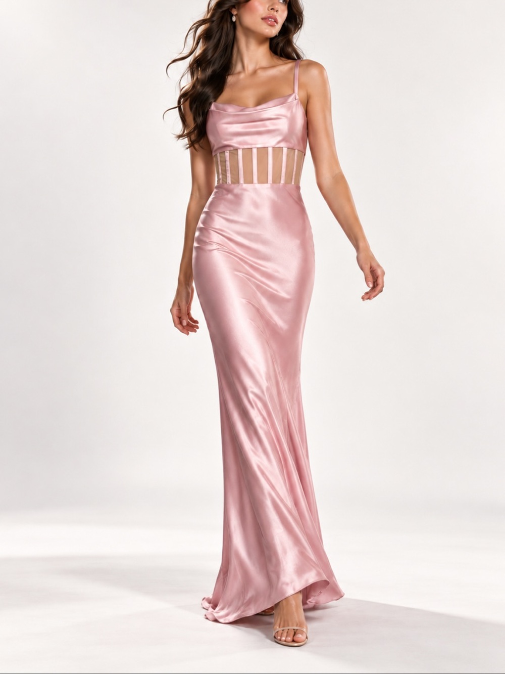 Alice + Olivia NWT $695 Pink Satin Corset High Low Gown Size 0